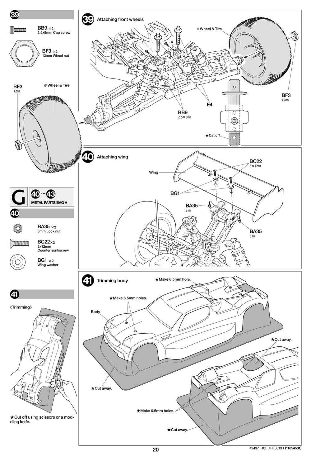 Tamiya - TRF801Xt Performance Package Version Chassis - Manual - Page 20