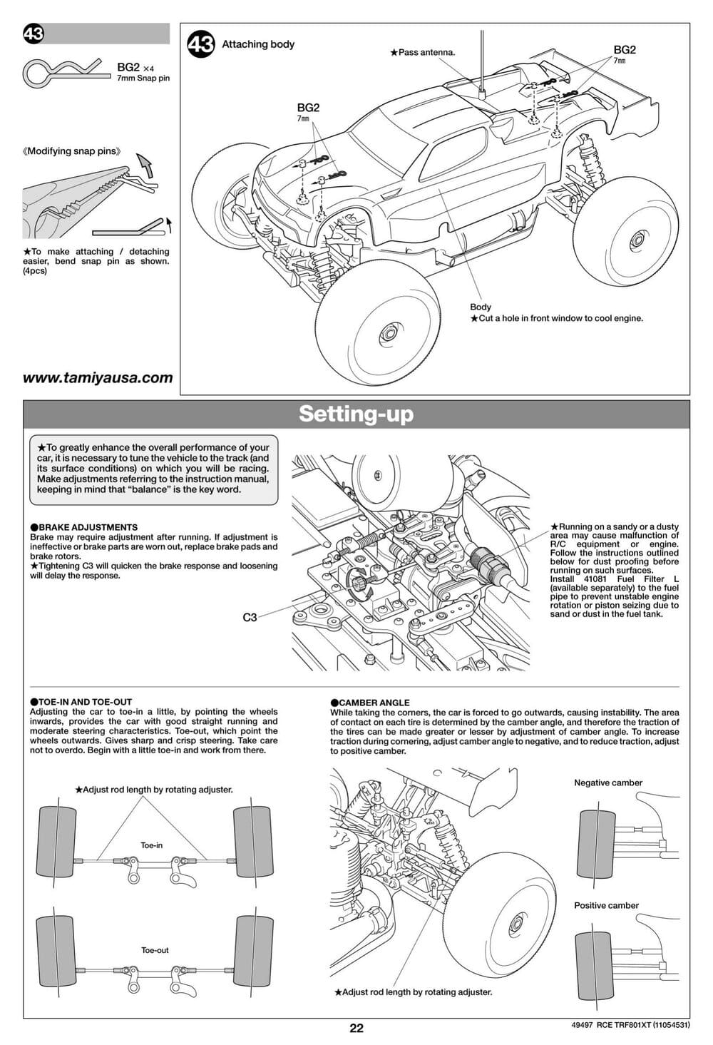 Tamiya - TRF801Xt Performance Package Version Chassis - Manual - Page 22