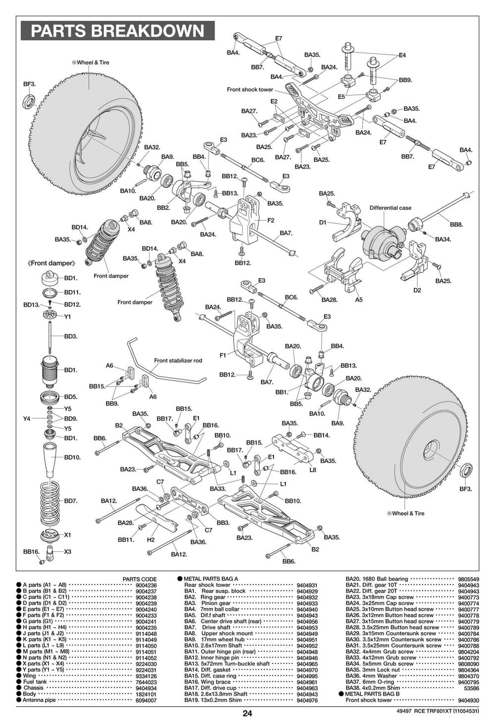 Tamiya - TRF801Xt Performance Package Version Chassis - Manual - Page 24