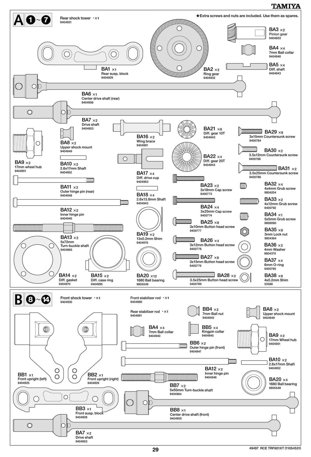 Tamiya - TRF801Xt Performance Package Version Chassis - Manual - Page 29
