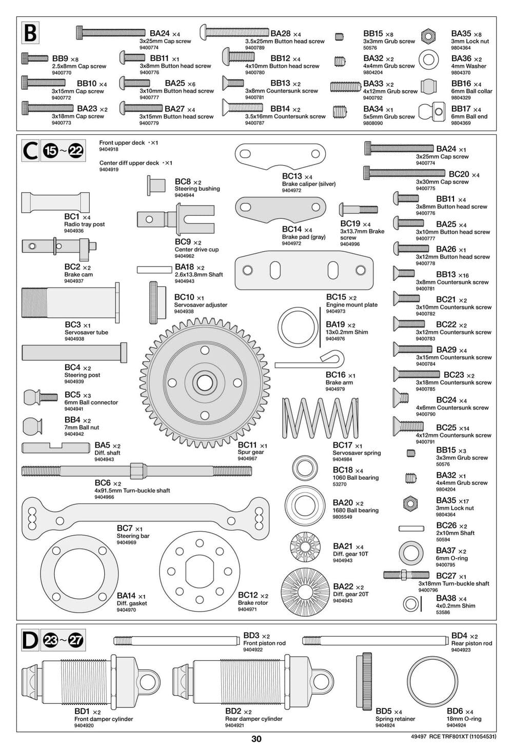 Tamiya - TRF801Xt Performance Package Version Chassis - Manual - Page 30