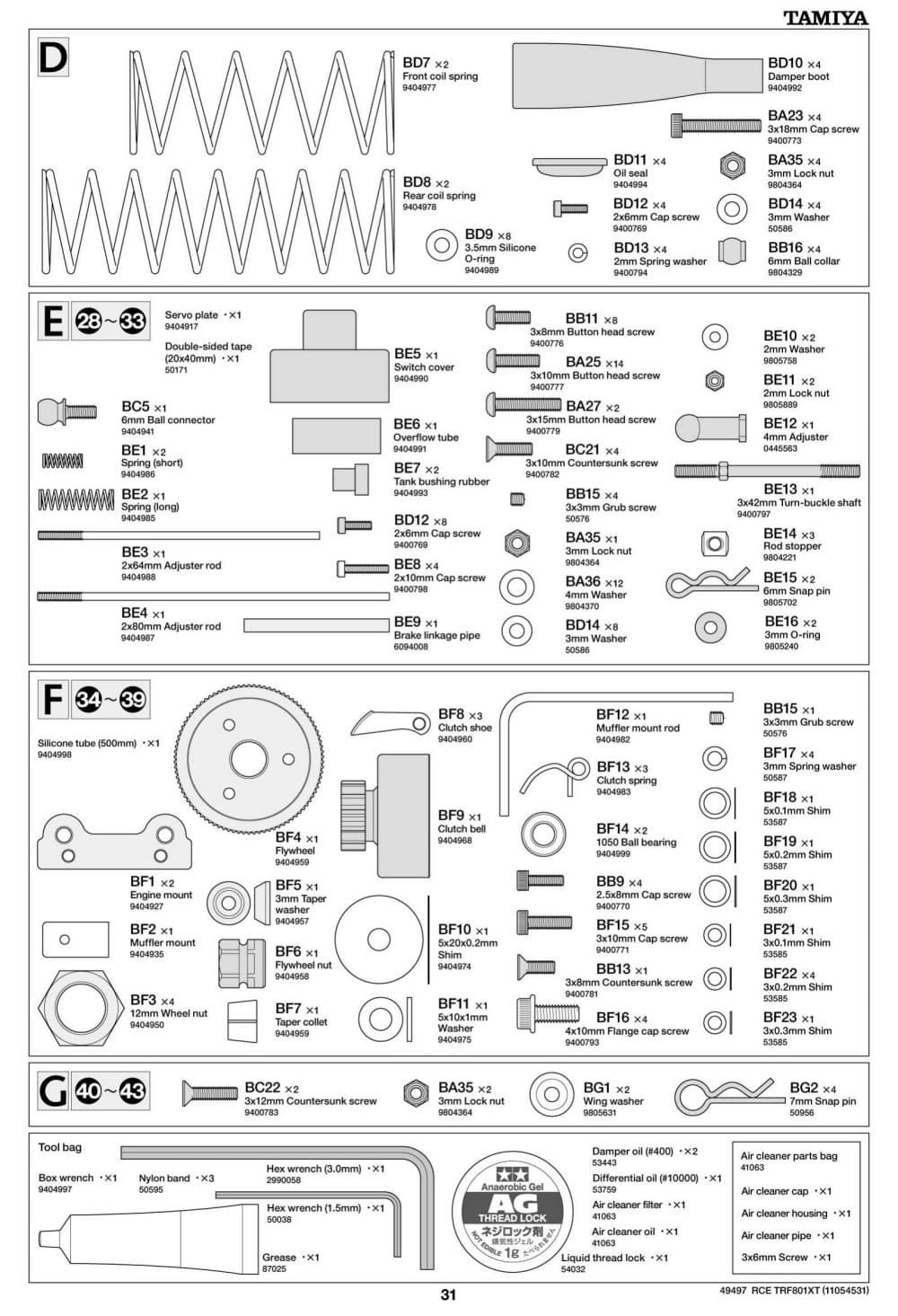 Tamiya - TRF801Xt Performance Package Version Chassis - Manual - Page 31