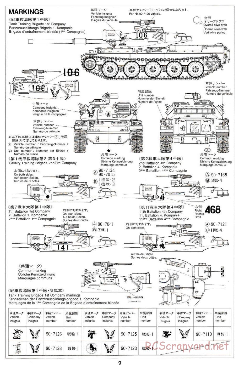 Tamiya - J.G.S.D.F. Type 74 - 1/35 Scale Chassis - Manual - Page 9
