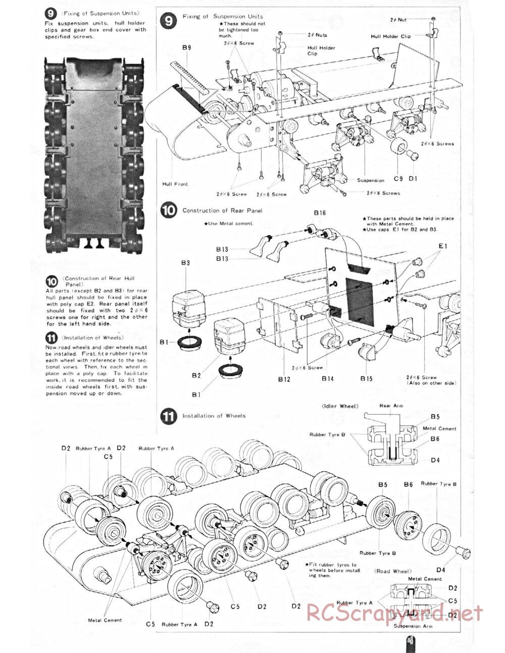 Tamiya - M4 Sherman 105mm Howitzer - 1/16 Scale Chassis - Manual - Page 4