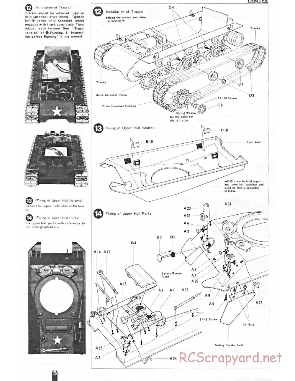 Tamiya - M4 Sherman 105mm Howitzer - 1/16 Scale Chassis - Manual - Page 5