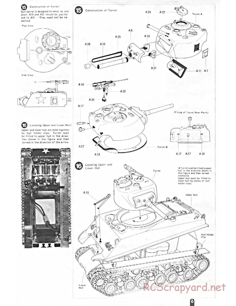 Tamiya - M4 Sherman 105mm Howitzer - 1/16 Scale Chassis - Manual - Page 6