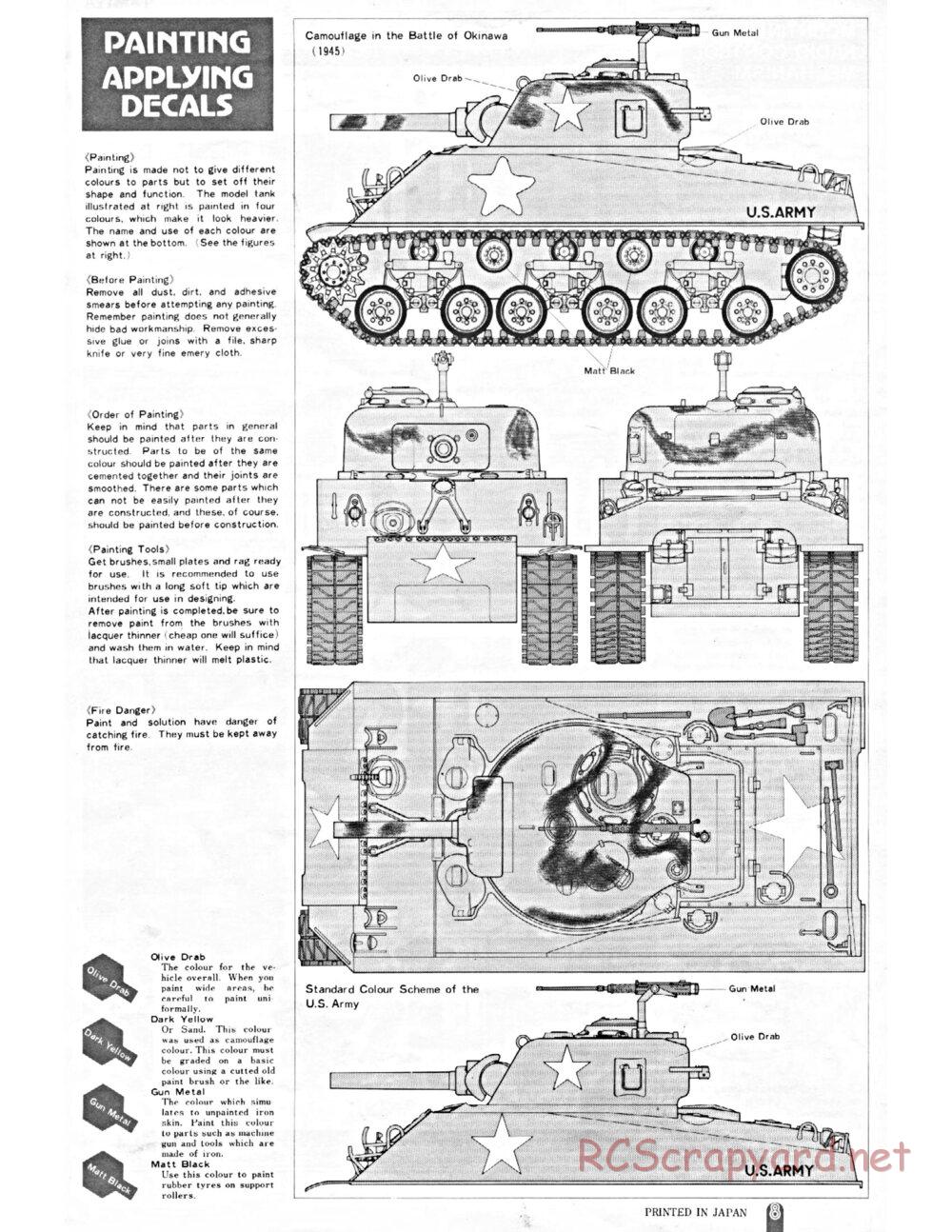 Tamiya - M4 Sherman 105mm Howitzer - 1/16 Scale Chassis - Manual - Page 8