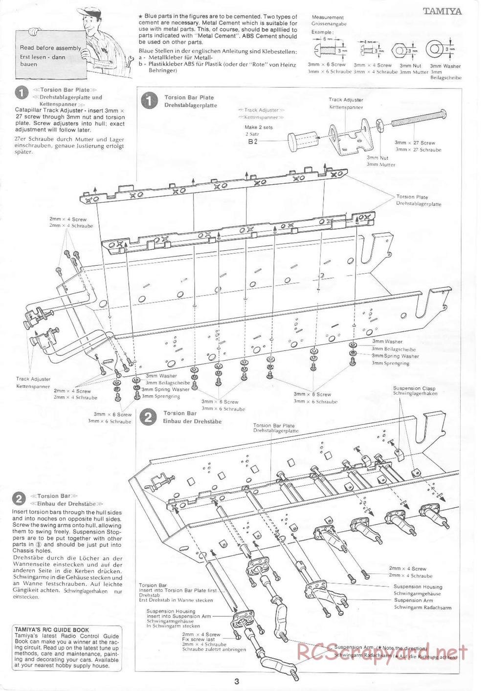 Tamiya - Leopard A4 - 1/16 Scale Chassis - Manual - Page 3