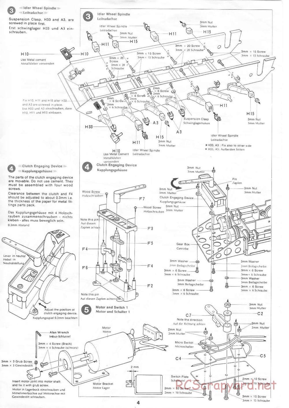 Tamiya - Leopard A4 - 1/16 Scale Chassis - Manual - Page 4