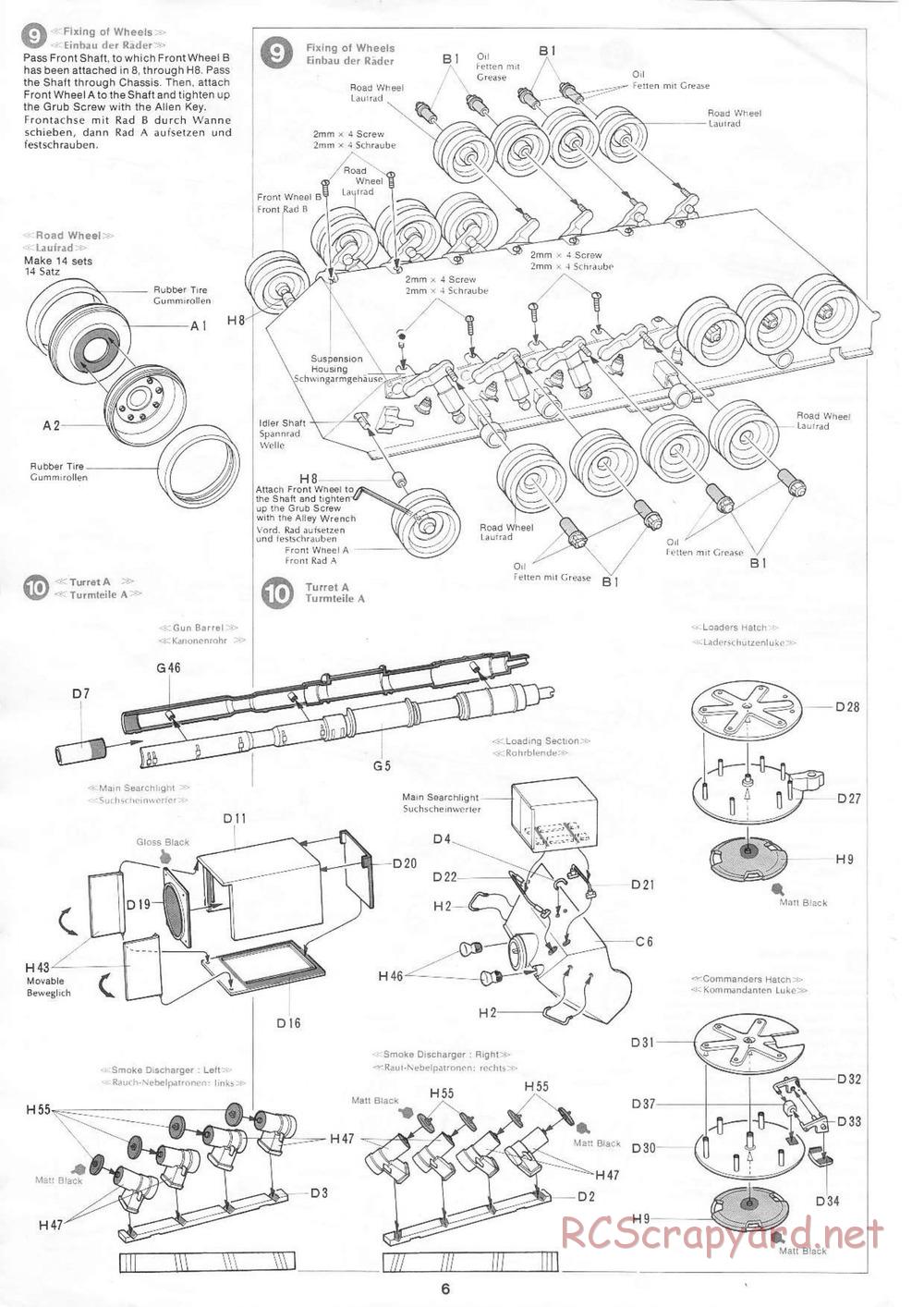 Tamiya - Leopard A4 - 1/16 Scale Chassis - Manual - Page 6