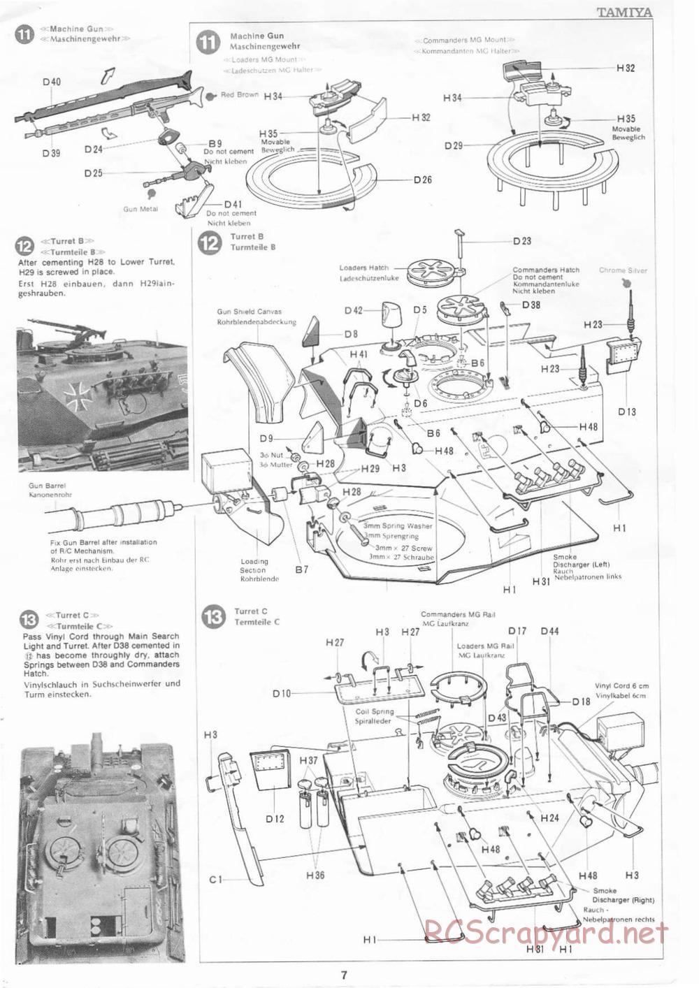 Tamiya - Leopard A4 - 1/16 Scale Chassis - Manual - Page 7