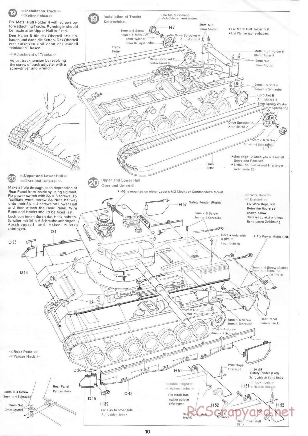 Tamiya - Leopard A4 - 1/16 Scale Chassis - Manual - Page 10