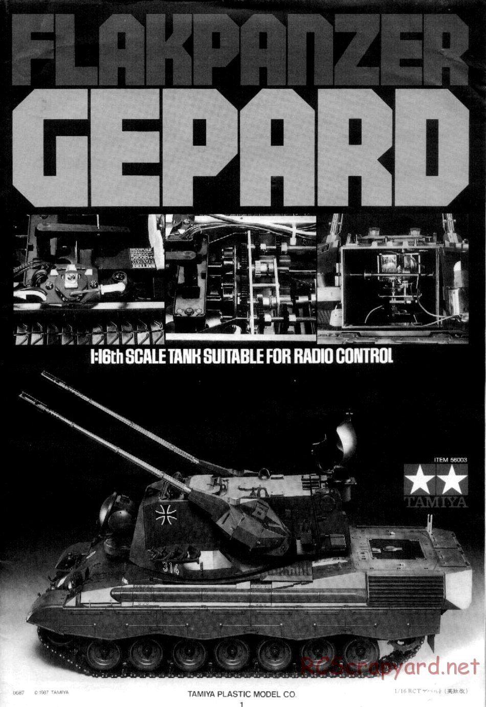 Tamiya - Flakpanzer Gepard - 1/16 Scale Chassis - Manual - Page 1