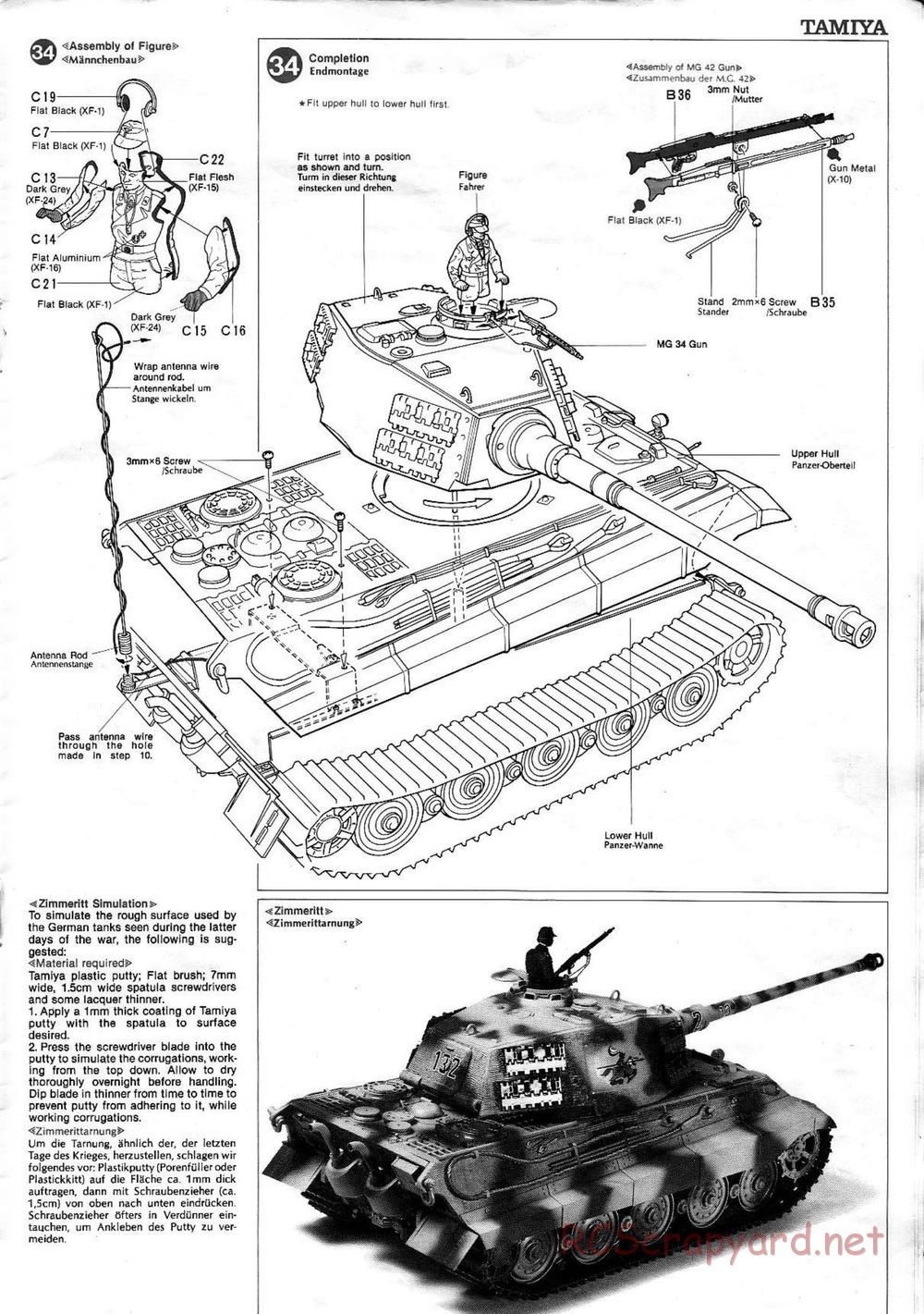 Tamiya - King Tiger (Production Turret) - 1/16 Scale Chassis - Manual - Page 15