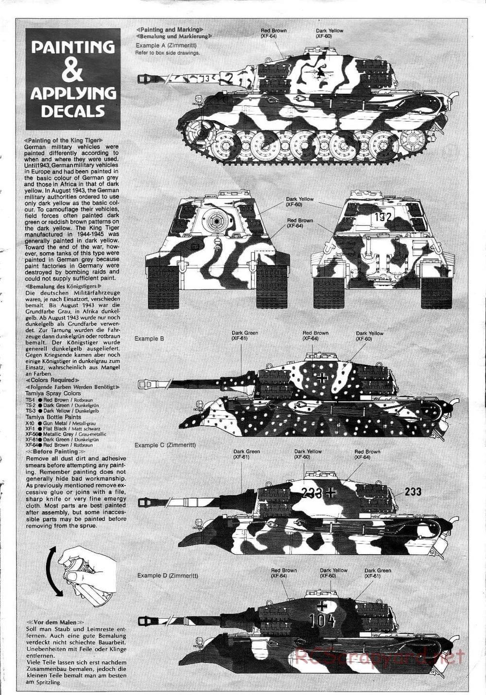 Tamiya - King Tiger (Production Turret) - 1/16 Scale Chassis - Manual - Page 19