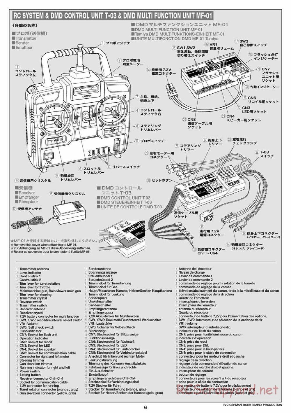 Tamiya - Tiger I Early Production - 1/16 Scale Chassis - Manual - Page 6