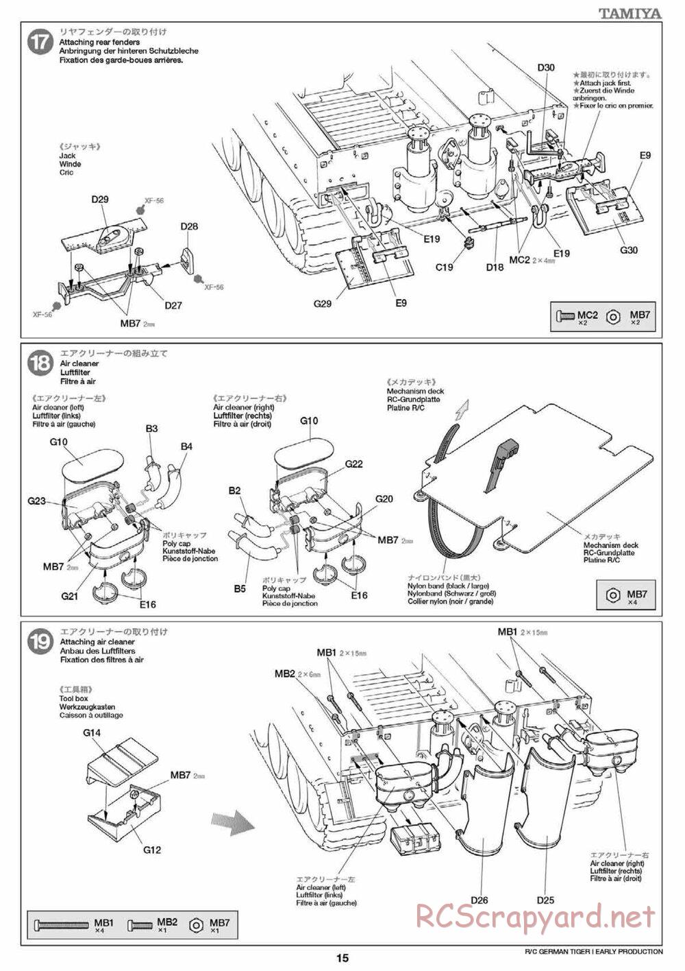 Tamiya - Tiger I Early Production - 1/16 Scale Chassis - Manual - Page 15