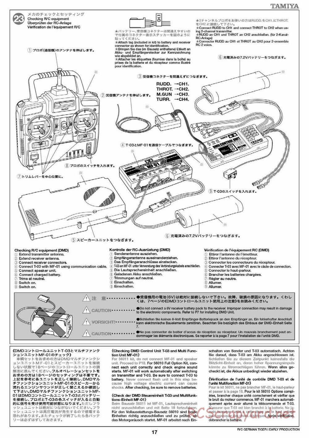 Tamiya - Tiger I Early Production - 1/16 Scale Chassis - Manual - Page 17