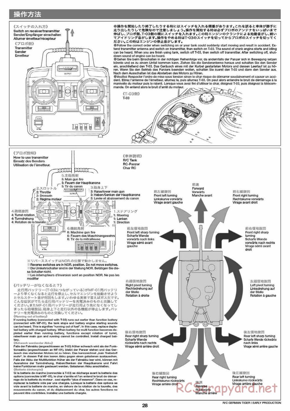 Tamiya - Tiger I Early Production - 1/16 Scale Chassis - Manual - Page 28