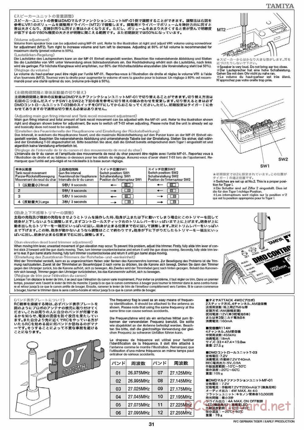 Tamiya - Tiger I Early Production - 1/16 Scale Chassis - Manual - Page 31