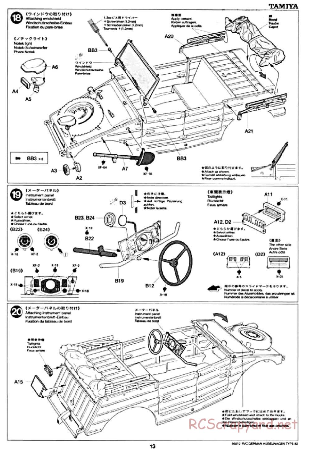 Tamiya - Kubelwagen Type 82 Chassis - Manual - Page 13
