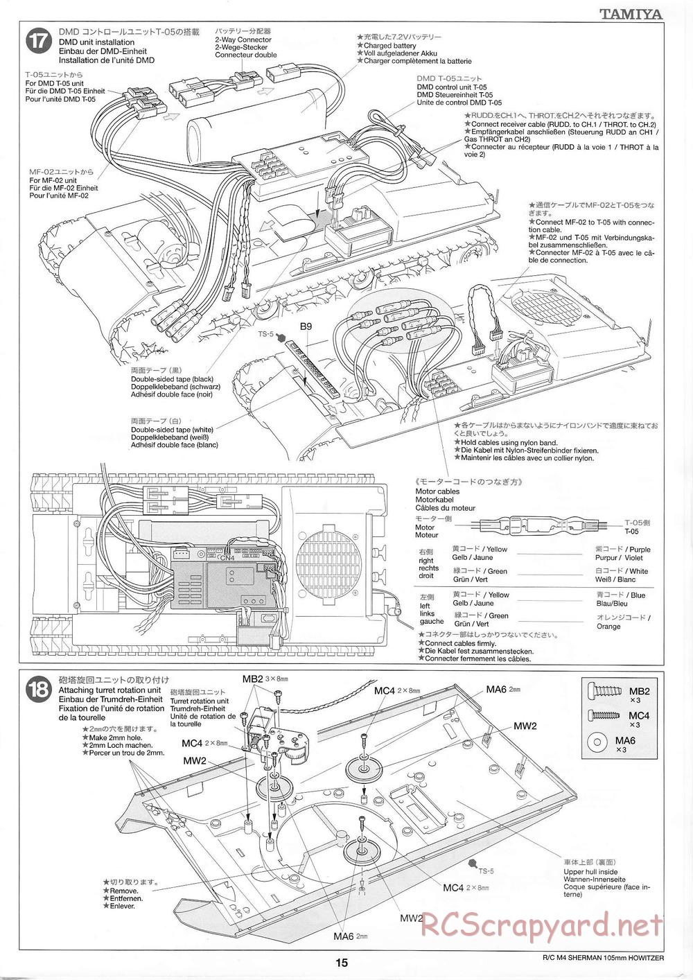 Tamiya - M4 Sherman 105mm Howitzer - 1/16 Scale Chassis - Manual - Page 15