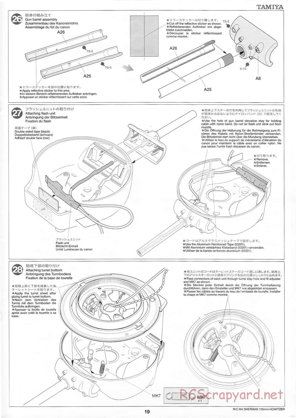 Tamiya - M4 Sherman 105mm Howitzer - 1/16 Scale Chassis - Manual - Page 19