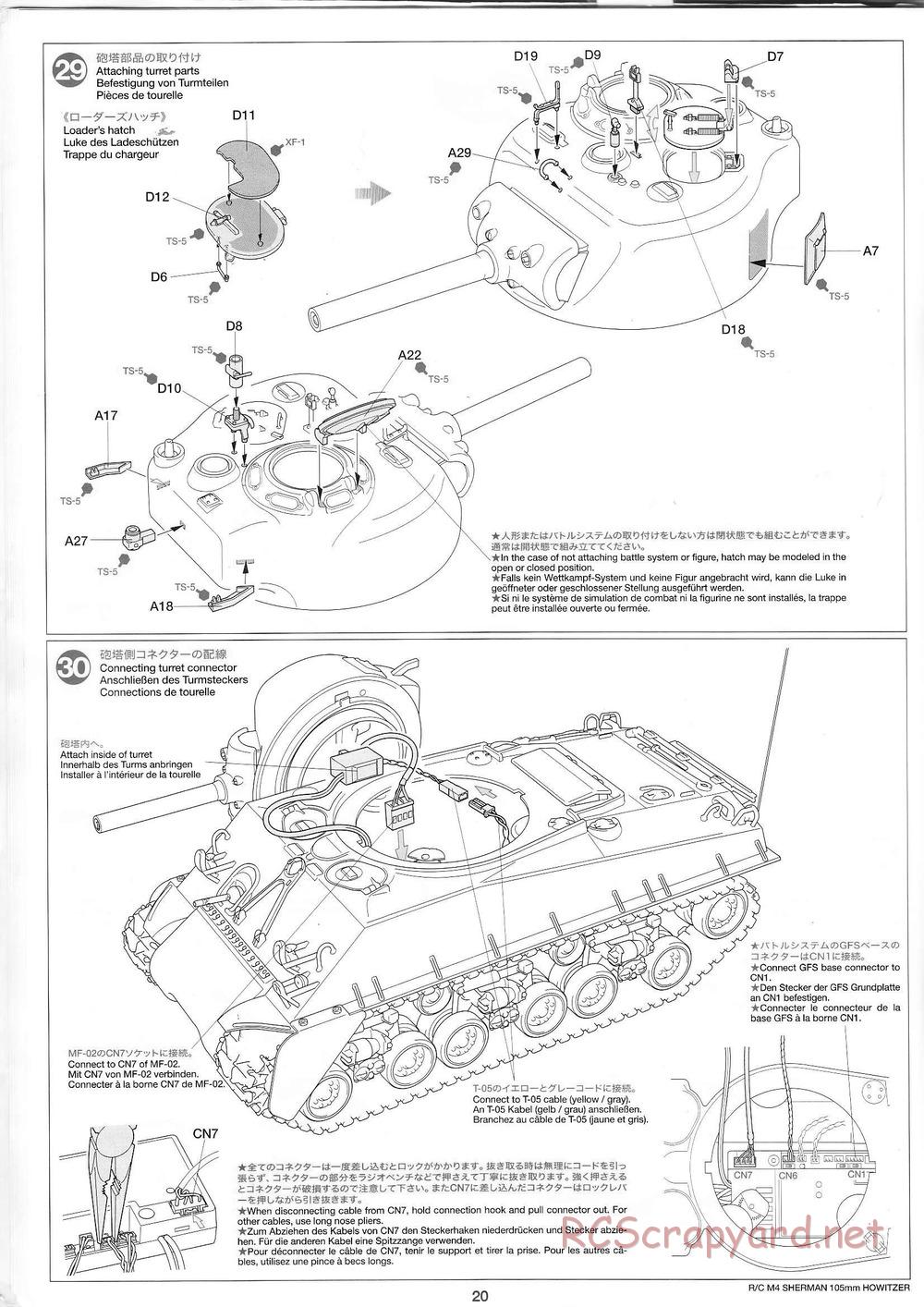 Tamiya - M4 Sherman 105mm Howitzer - 1/16 Scale Chassis - Manual - Page 20