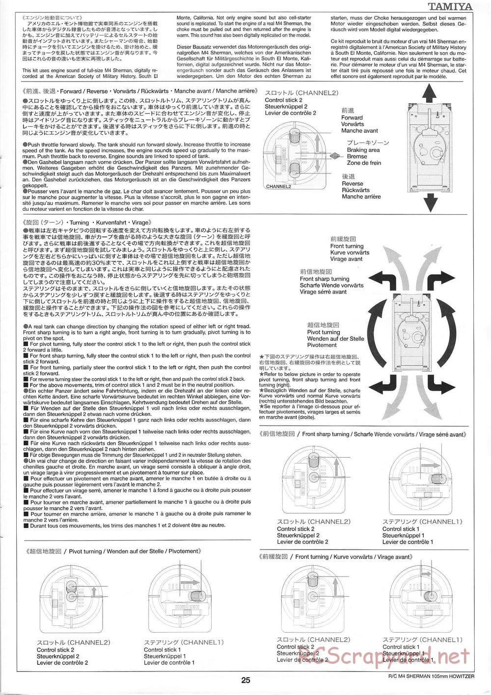 Tamiya - M4 Sherman 105mm Howitzer - 1/16 Scale Chassis - Manual - Page 26