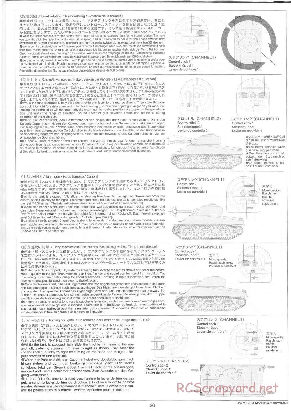 Tamiya - M4 Sherman 105mm Howitzer - 1/16 Scale Chassis - Manual - Page 27