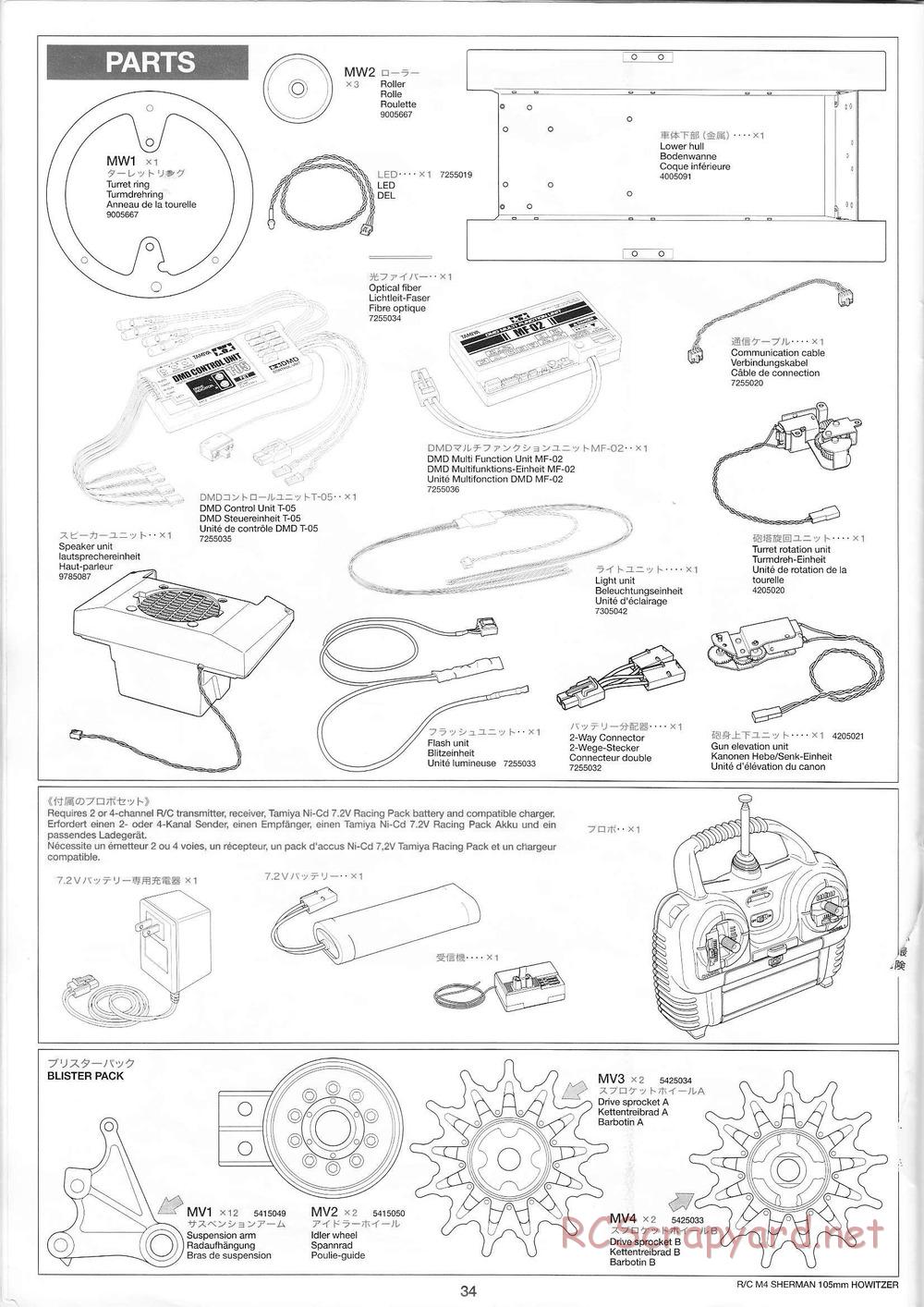 Tamiya - M4 Sherman 105mm Howitzer - 1/16 Scale Chassis - Manual - Page 37