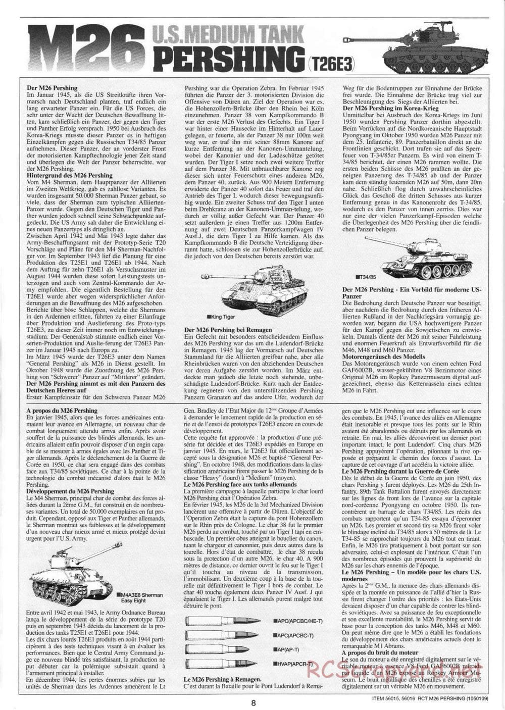 Tamiya - M26 Pershing - 1/16 Scale Chassis - Manual - Page 8
