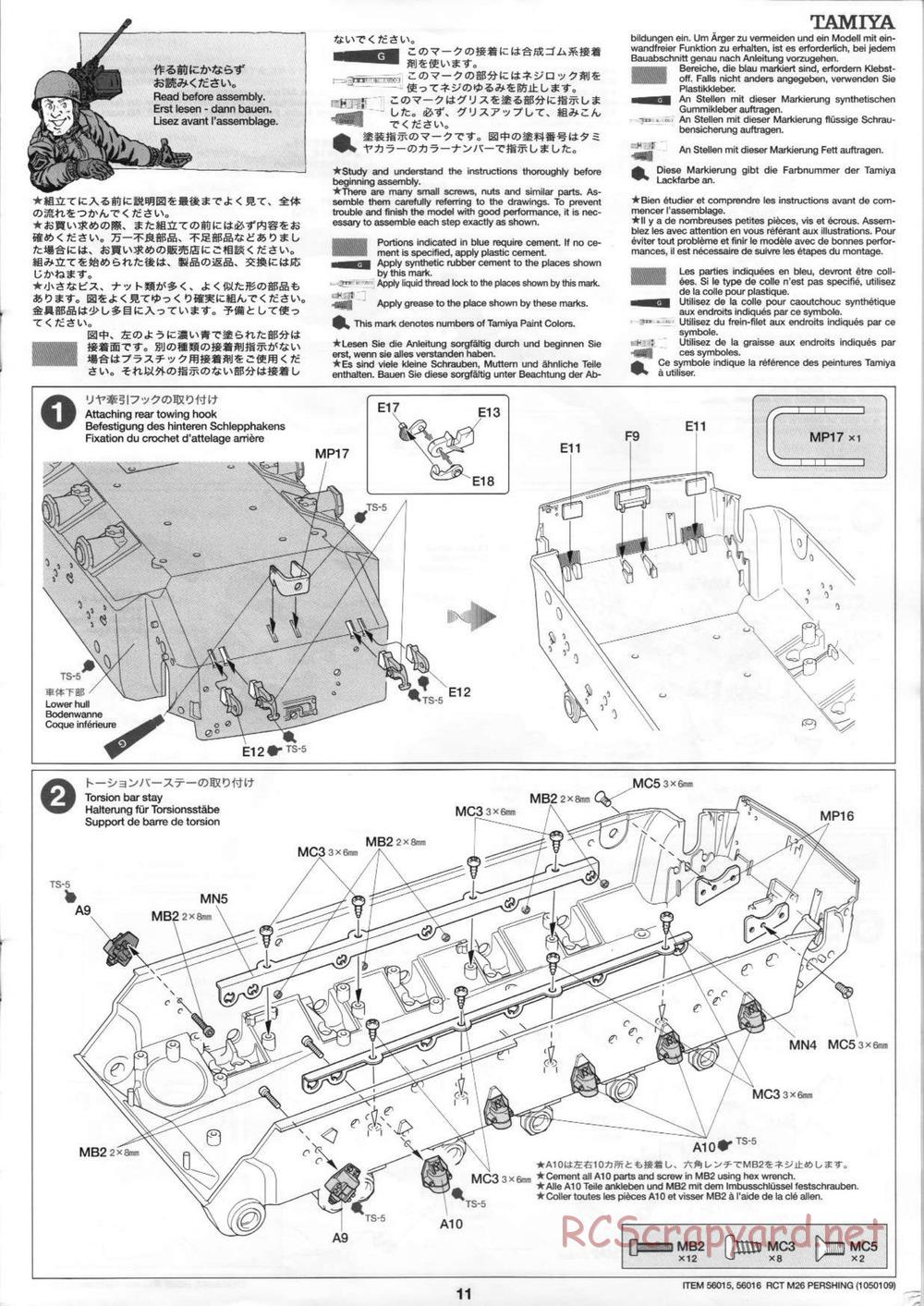 Tamiya - M26 Pershing - 1/16 Scale Chassis - Manual - Page 11