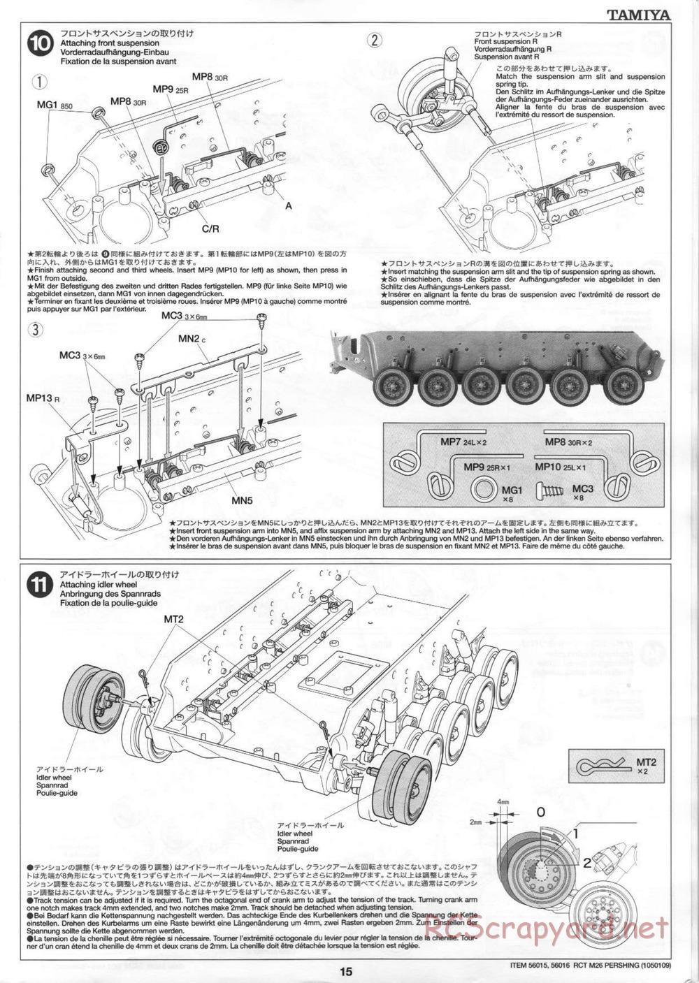 Tamiya - M26 Pershing - 1/16 Scale Chassis - Manual - Page 15