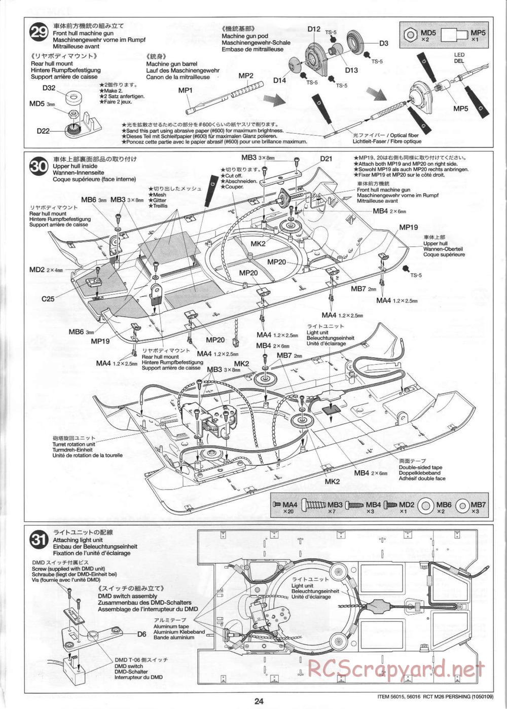 Tamiya - M26 Pershing - 1/16 Scale Chassis - Manual - Page 24