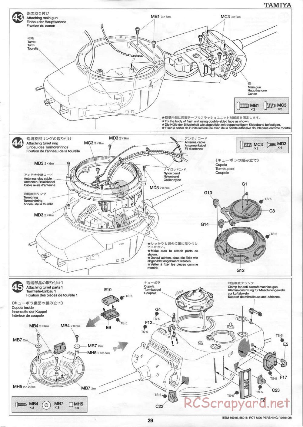Tamiya - M26 Pershing - 1/16 Scale Chassis - Manual - Page 29