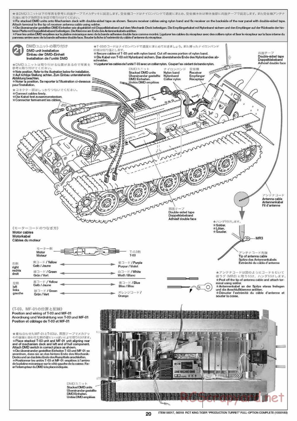 Tamiya - King Tiger - 1/16 Scale Chassis - Manual - Page 20