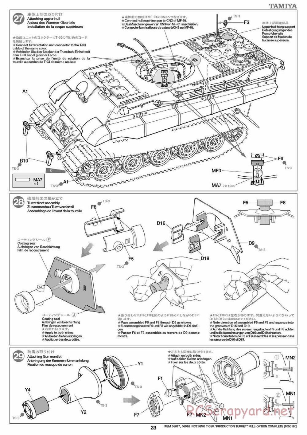 Tamiya - King Tiger - 1/16 Scale Chassis - Manual - Page 23