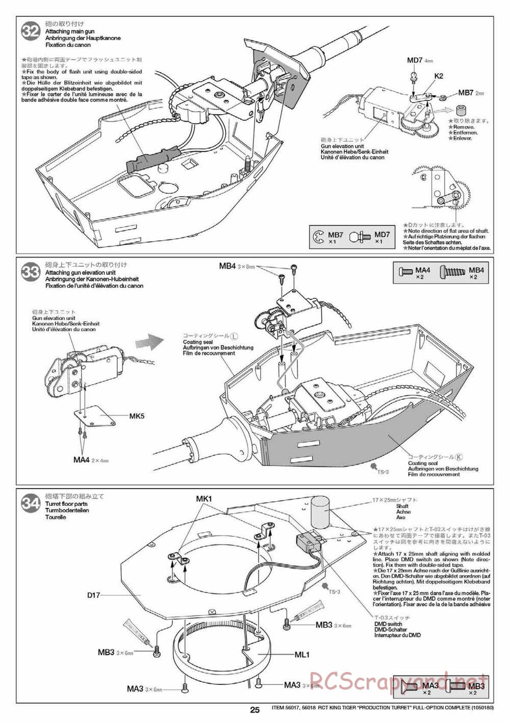 Tamiya - King Tiger - 1/16 Scale Chassis - Manual - Page 25