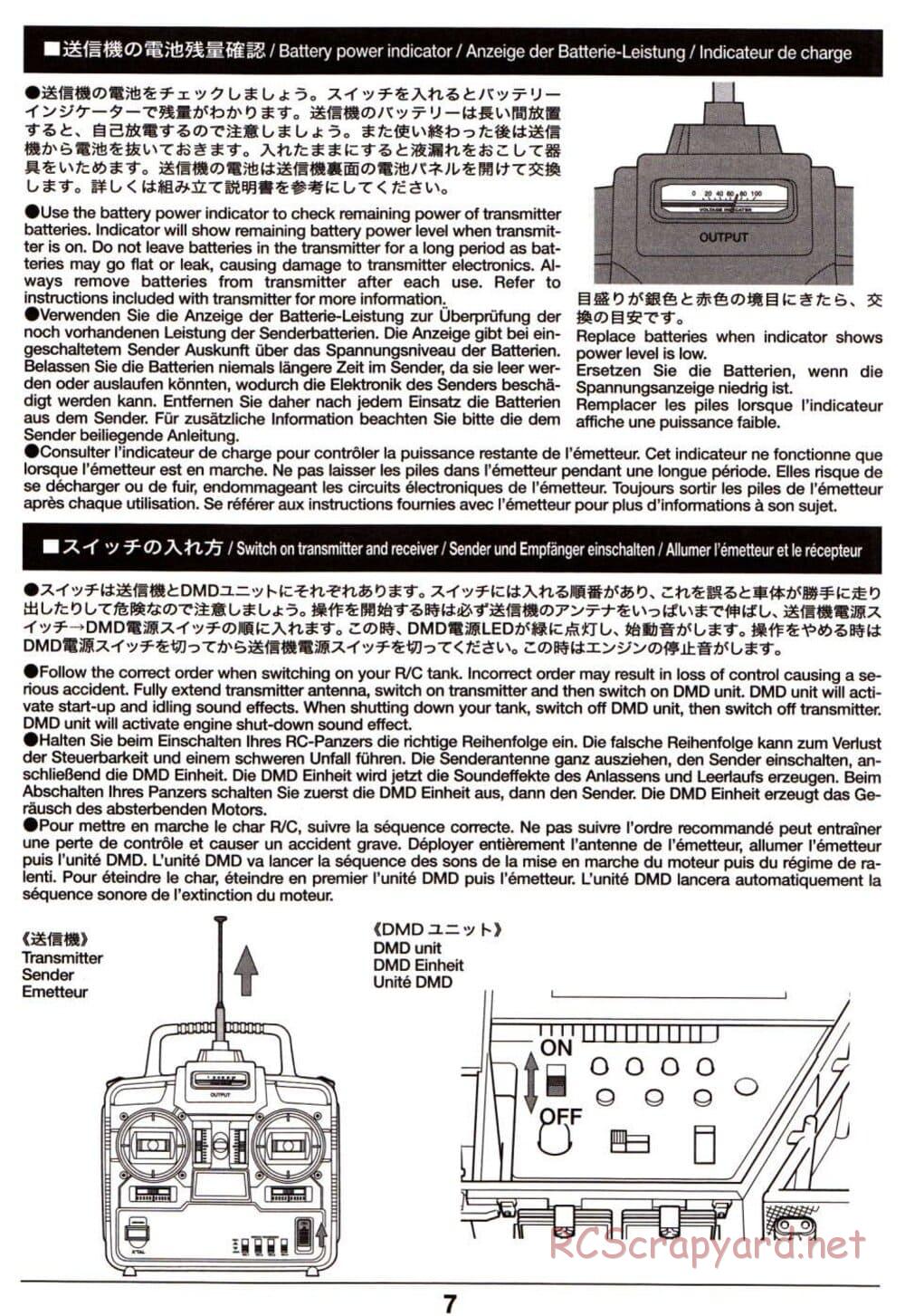 Tamiya - Leopard 2 A6 - 1/16 Scale Chassis - Operation Manual - Page 7