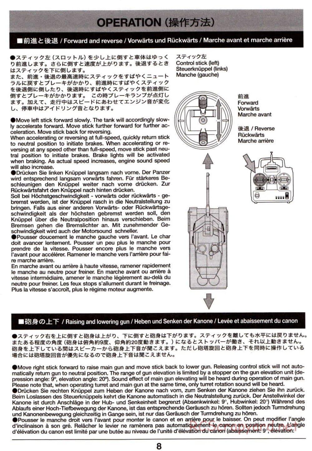 Tamiya - Leopard 2 A6 - 1/16 Scale Chassis - Operation Manual - Page 8