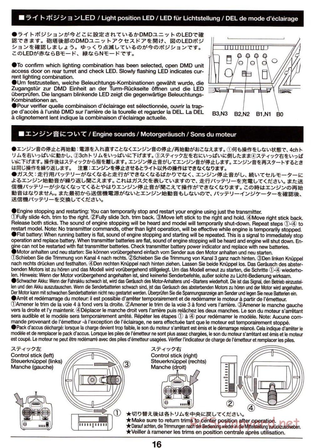 Tamiya - Leopard 2 A6 - 1/16 Scale Chassis - Operation Manual - Page 16