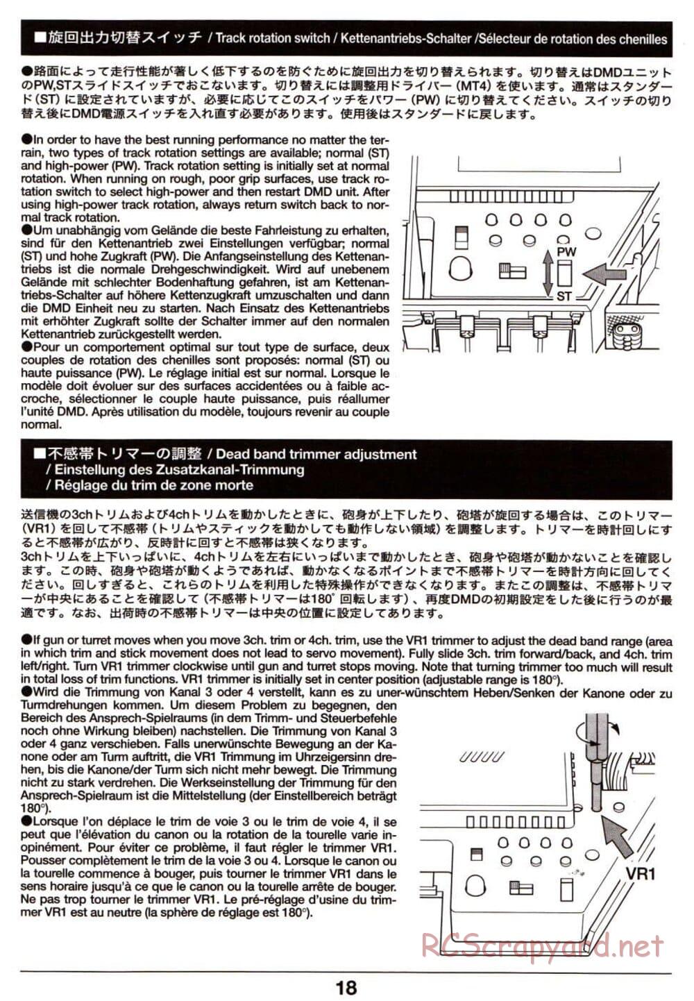 Tamiya - Leopard 2 A6 - 1/16 Scale Chassis - Operation Manual - Page 18