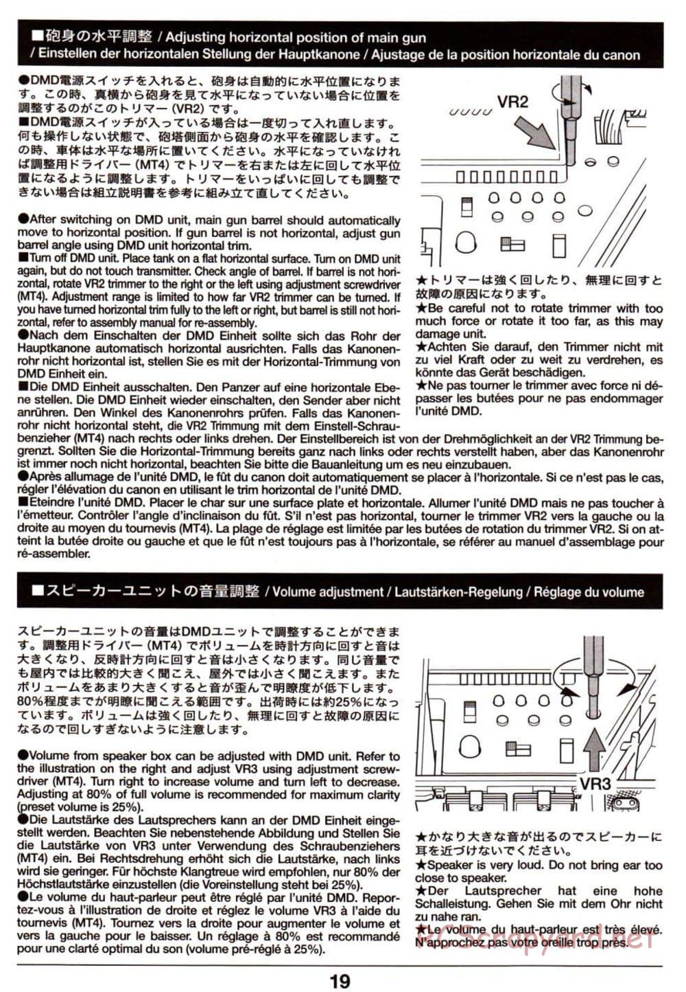 Tamiya - Leopard 2 A6 - 1/16 Scale Chassis - Operation Manual - Page 19