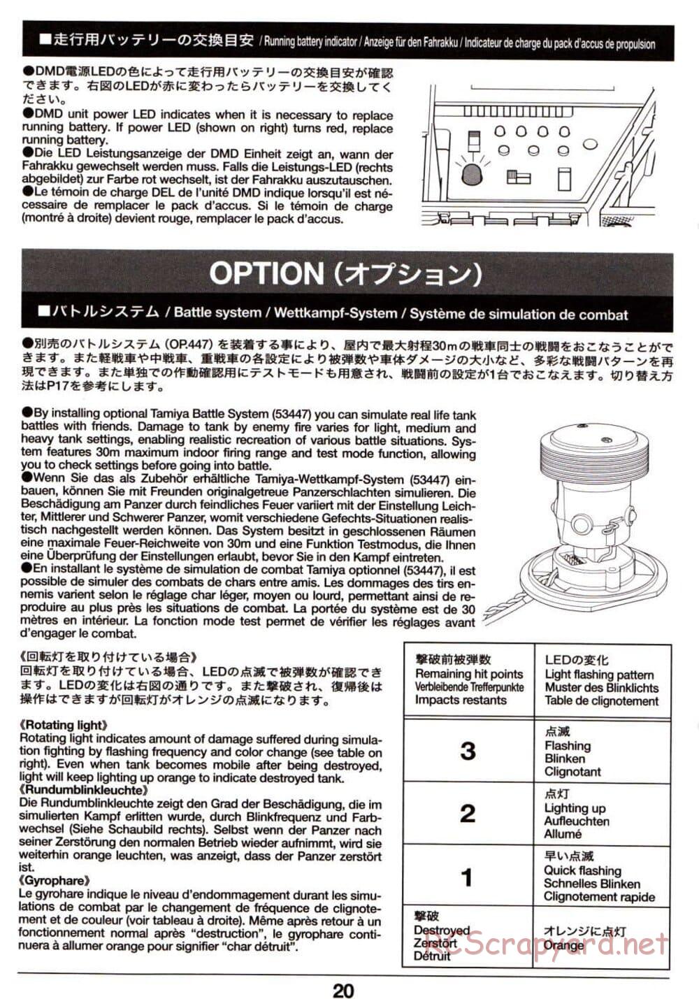 Tamiya - Leopard 2 A6 - 1/16 Scale Chassis - Operation Manual - Page 20
