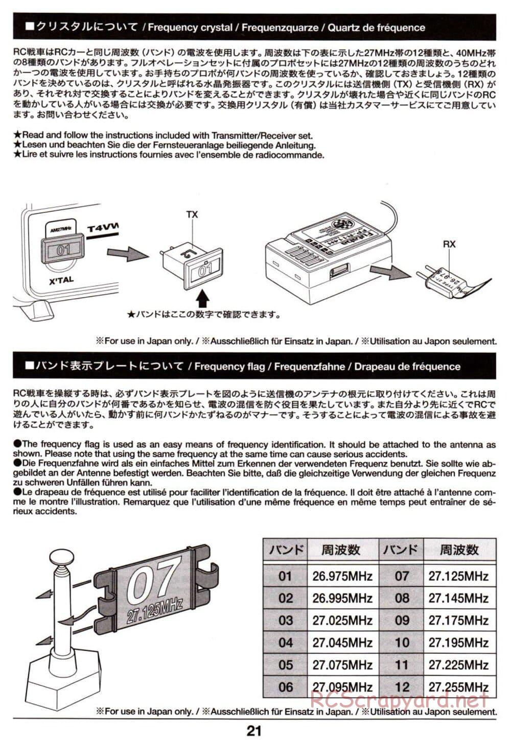 Tamiya - Leopard 2 A6 - 1/16 Scale Chassis - Operation Manual - Page 21