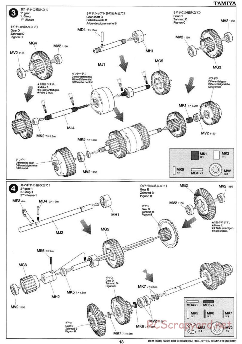 Tamiya - Leopard 2 A6 - 1/16 Scale Chassis - Manual - Page 13