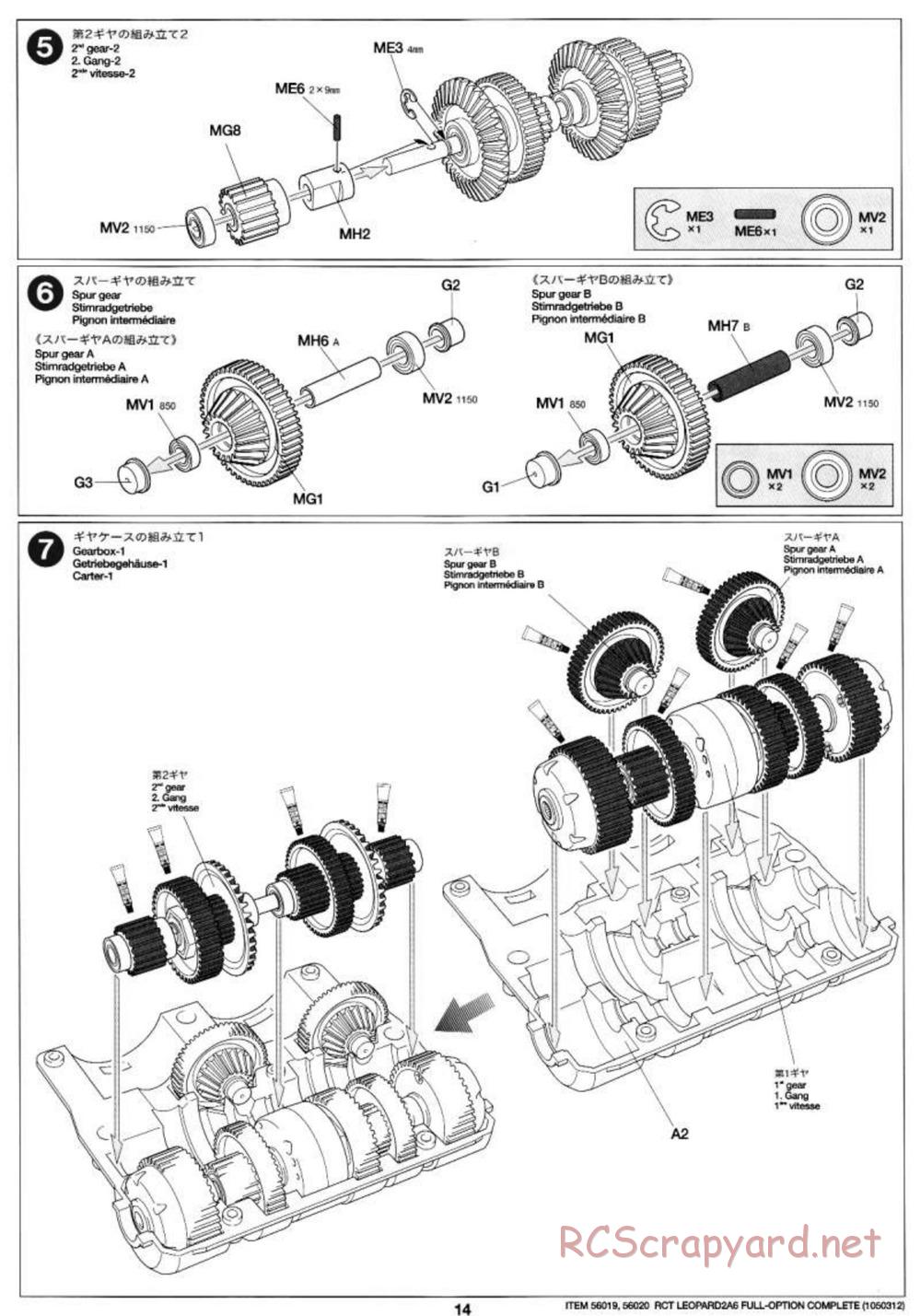 Tamiya - Leopard 2 A6 - 1/16 Scale Chassis - Manual - Page 14