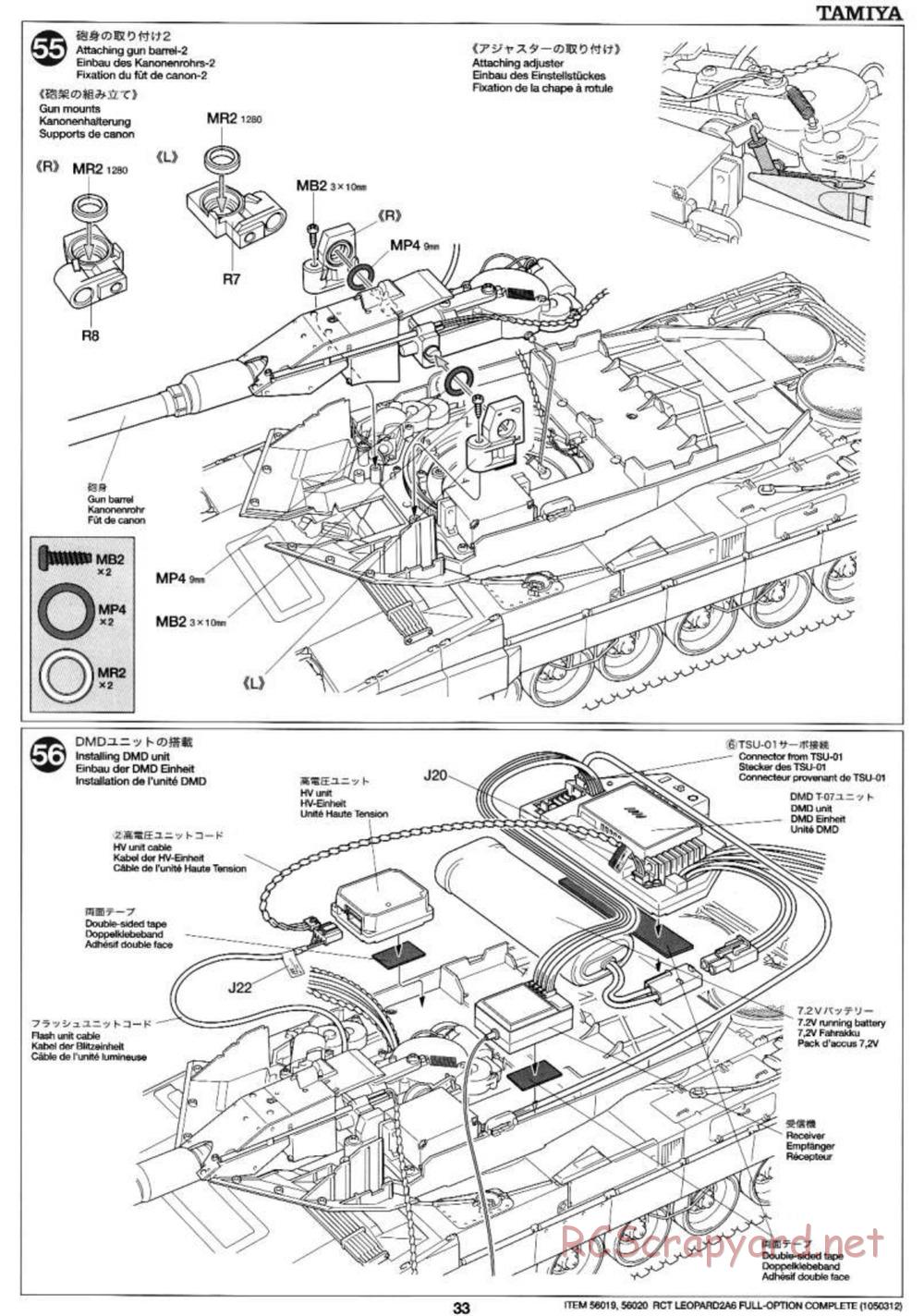 Tamiya - Leopard 2 A6 - 1/16 Scale Chassis - Manual - Page 33