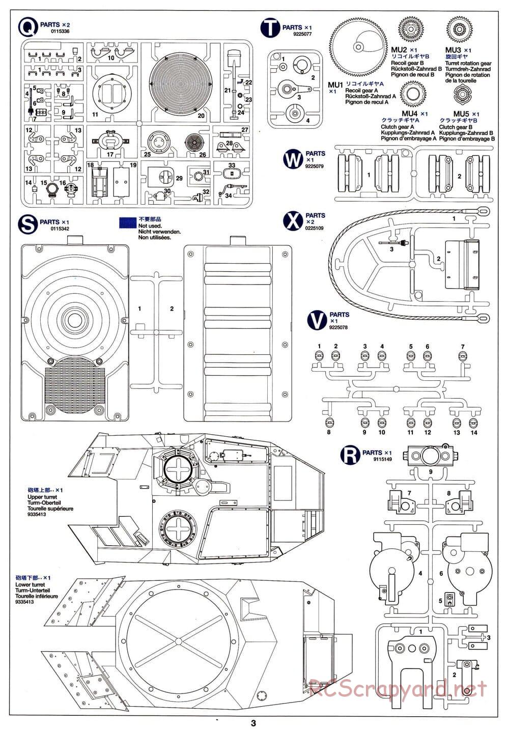 Tamiya - Leopard 2 A6 - 1/16 Scale Chassis - Parts 3